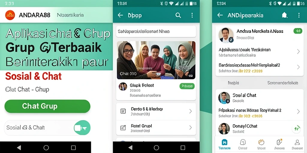 Antarmuka menarik dan fungsional dari aplikasi Chat Grup ANDARA88.