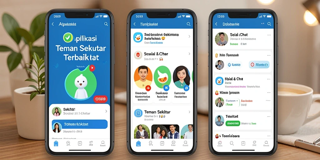 Tampilan antarmuka aplikasi Teman Sekitar IDR89 yang modern dan user-friendly.