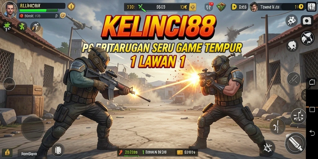 Antarmuka pertarungan 1 lawan 1 yang menarik dan penuh aksi.