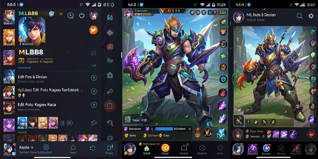 Tampilan antarmuka MLBB8 dengan efek Edit Foto Kertas Kaca yang menarik.