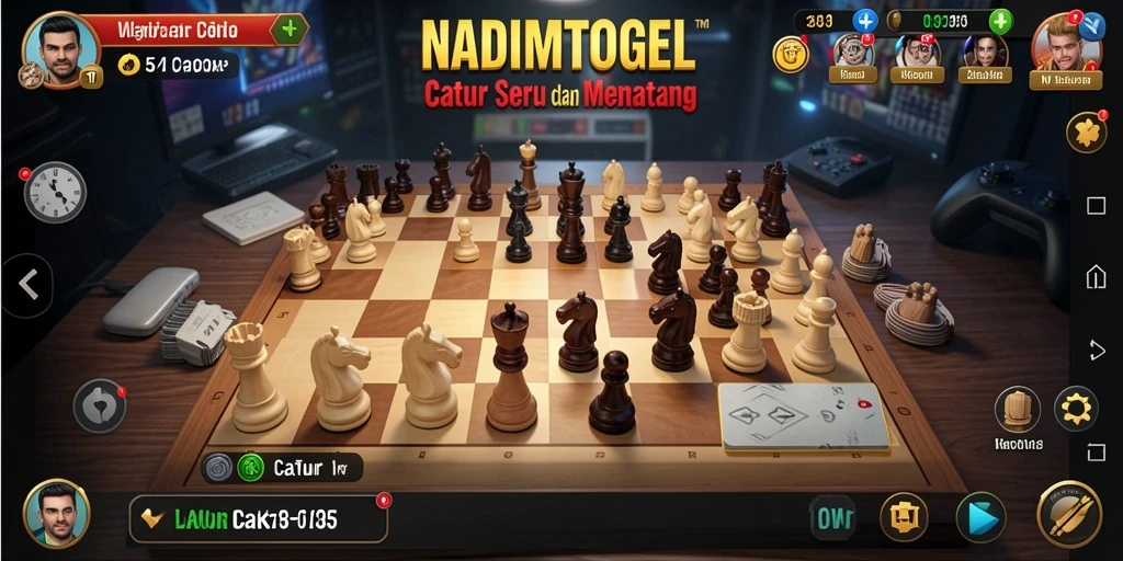Tampilan interface <strong>NADIMTOGEL</strong> yang menarik dan intuitif untuk permainan Catur.