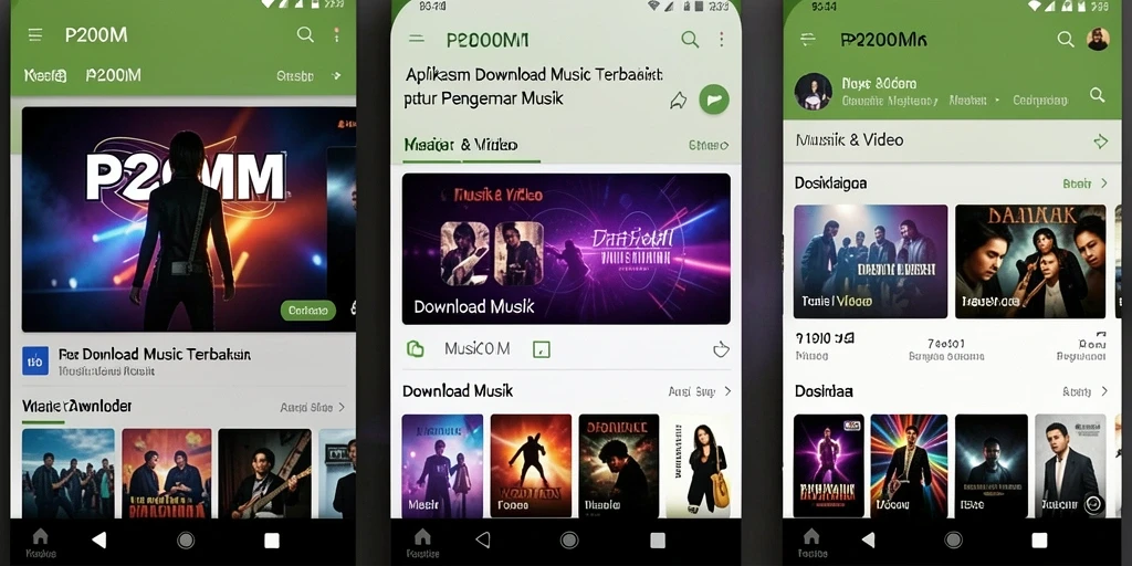 Antarmuka sederhana dan fungsional dari aplikasi Download Musik.