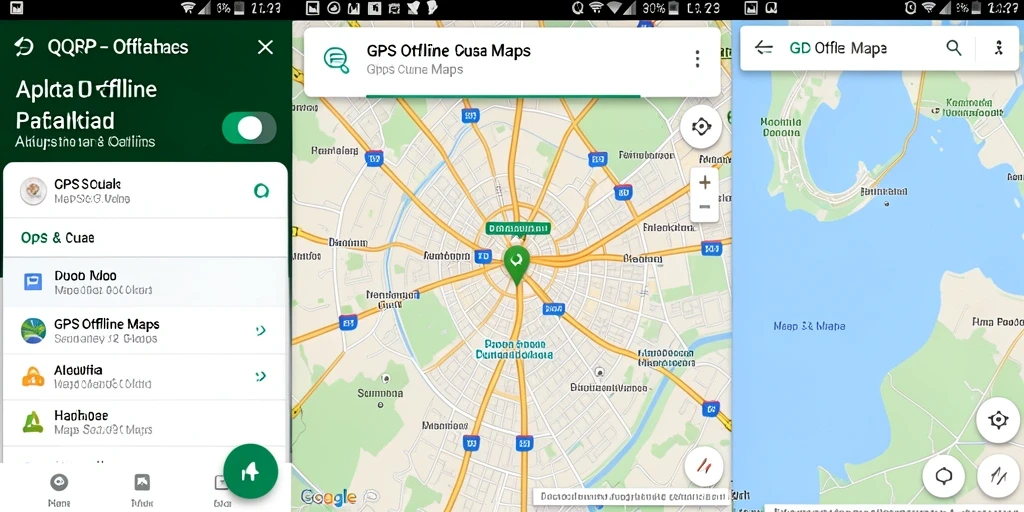 Antarmuka aplikasi QQRP menampilkan peta offline yang jelas dan interaktif.
