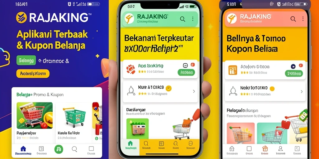 Tampilan aplikasi RAJAKING dengan kumpulan promo menarik.