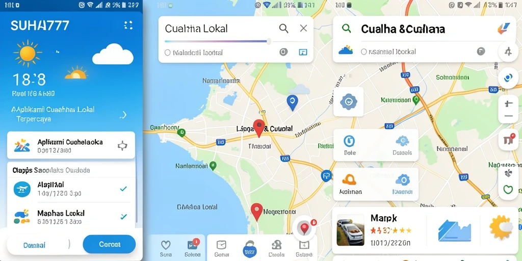 Tampilan antarmuka aplikasi Cuaca Lokal SUHU777 yang informatif.