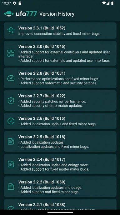 Riwayat Versi ufo777 untuk Pengguna Android